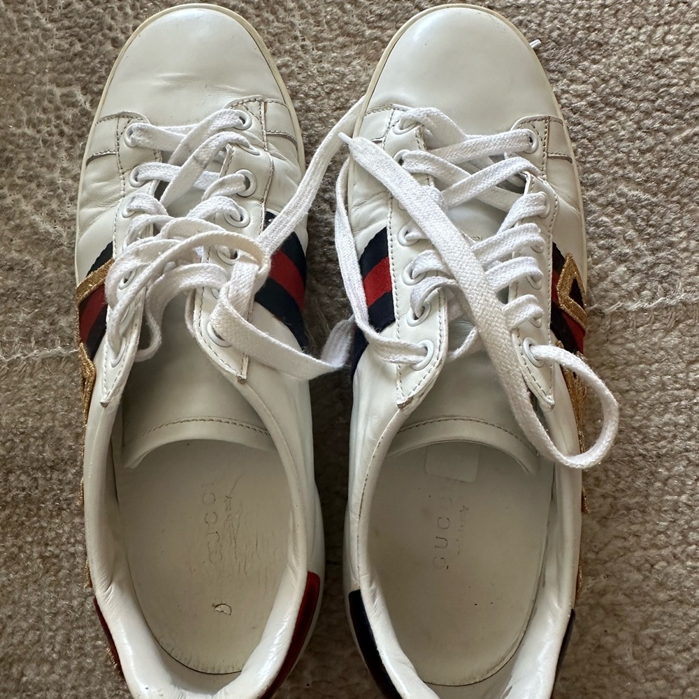 GUCCI Ace Loved sneakers. Gold embroidered letters. 38 great used condition. - Picture 4 of 7